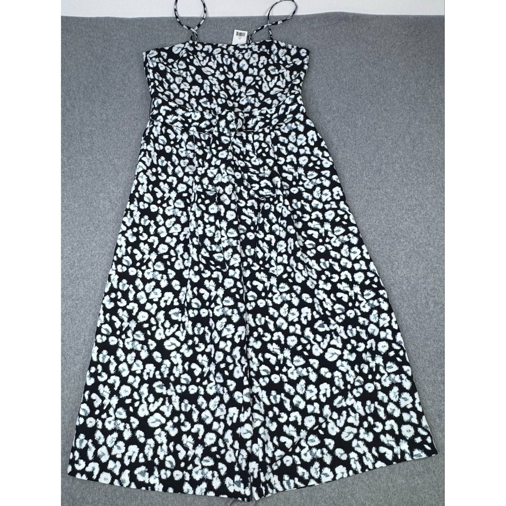 Banana Republic Cropped Wide Leg Jumpsuit Womens Size 4P Square‎ Neck Belted - Picture 2 of 10